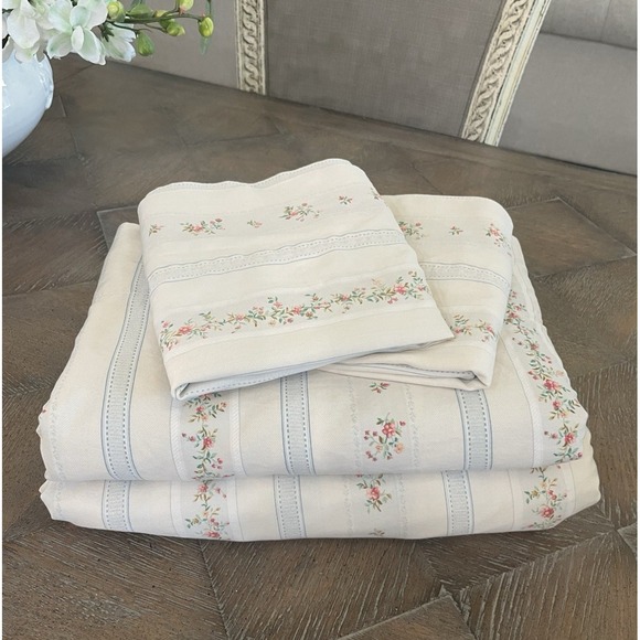 Vtg Ralph Lauren Julianne Rose Queen Size 4 Pc Sheet Set Fitted Flat 2 Cases - Picture 1 of 12